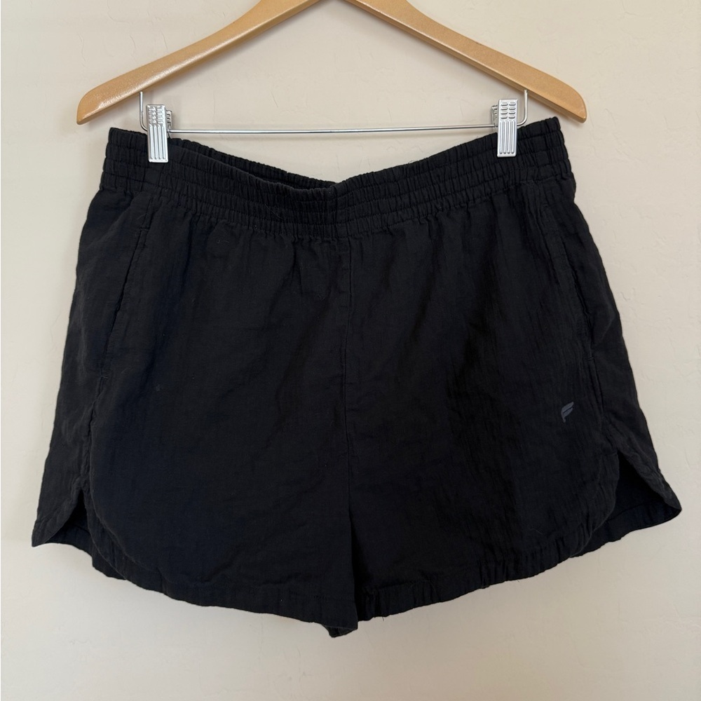 Fabletics Women’s Gauzy Cotton Lightweight Pull On Black Shorts Sixe XL